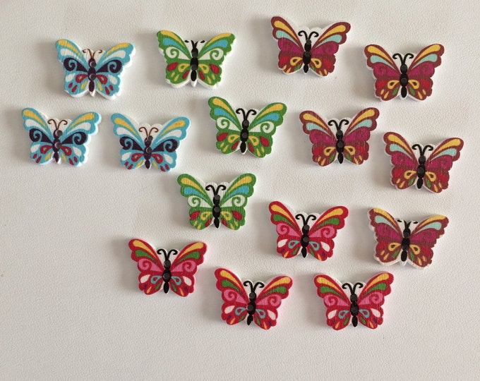 Butterfly Wood Buttons