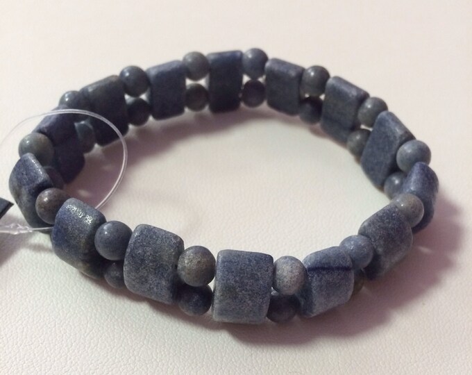 Sodalite Gemstone Beads Stretch Bracelet; Sodalite bracelet, reiki, chakra, blue, sale, gifts under 10