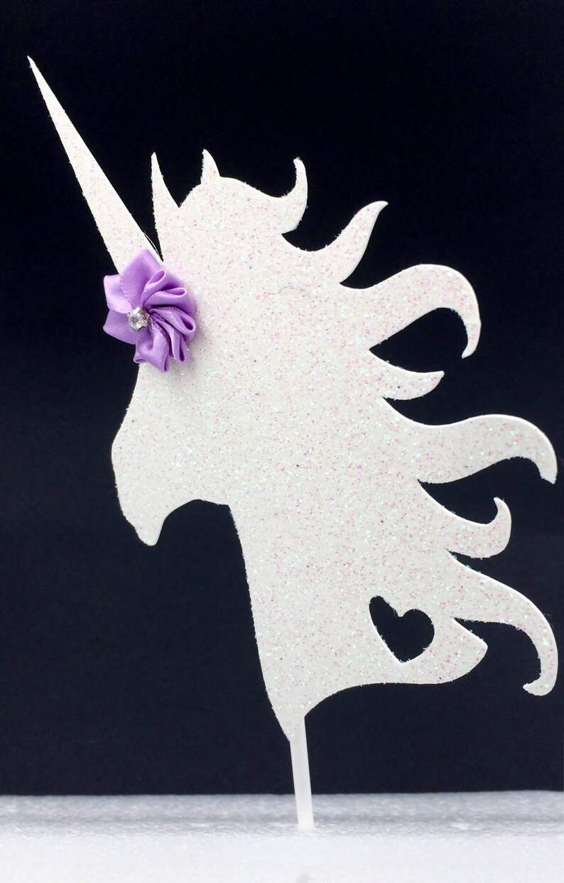 unicorn head cake topper white lavender cake topper etsy