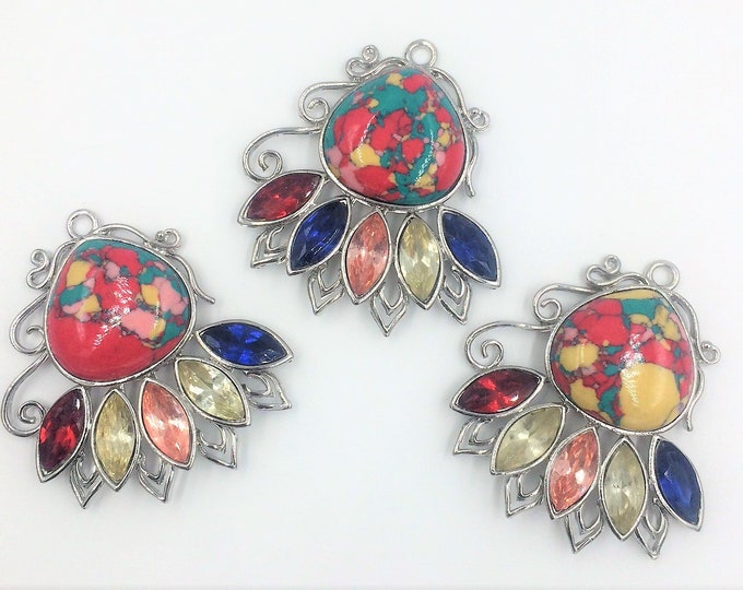 Pendants for Jewelry Making Set of 3, Multi Color Pendants, Necklace Pendants, Jewelry supplies, Pendants for Necklaces, Jewelry Supplies