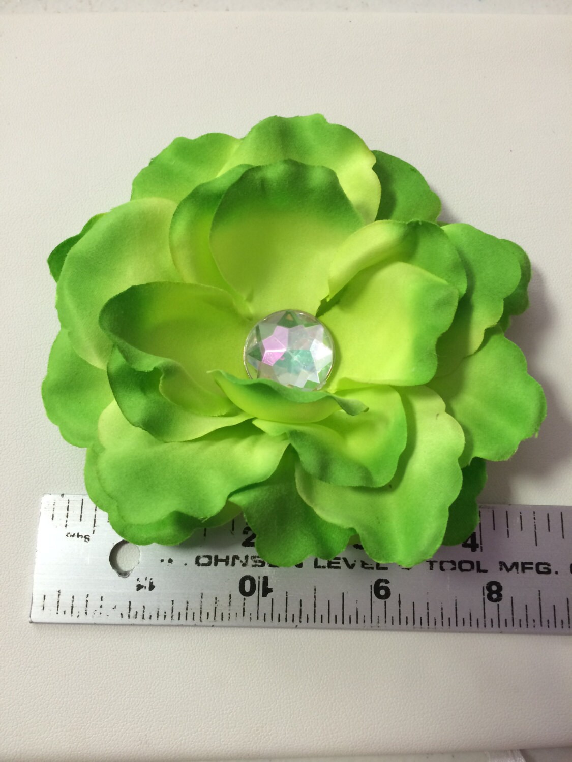 Lime Green Embellished Rose Bridal Flower Clip Lime Hair Etsy