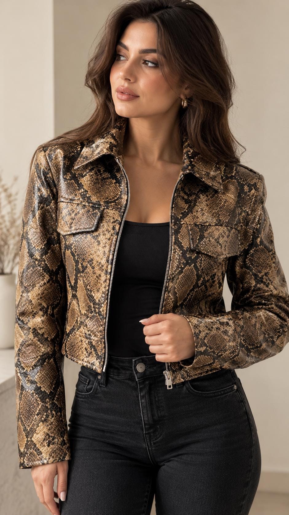 Vintage Snakeskin Leather Jacket - Etsy