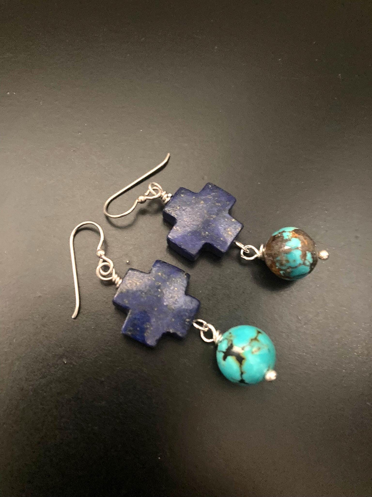 Orecchini Pendenti Boho In Argento Sterling 925 Fatti A Mano – Con Pietre Naturali: Ambra, Granato, Lapislazzuli E Onice, Ovali E Rotonde