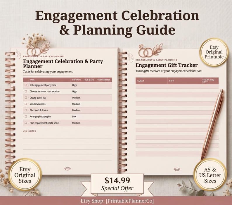 Wedding Planner PDF, Printable Wedding Planning Book, 186 Page Wedding Organizer, Engagement Gift, Bride Binder, Digital Download Checklist image 10