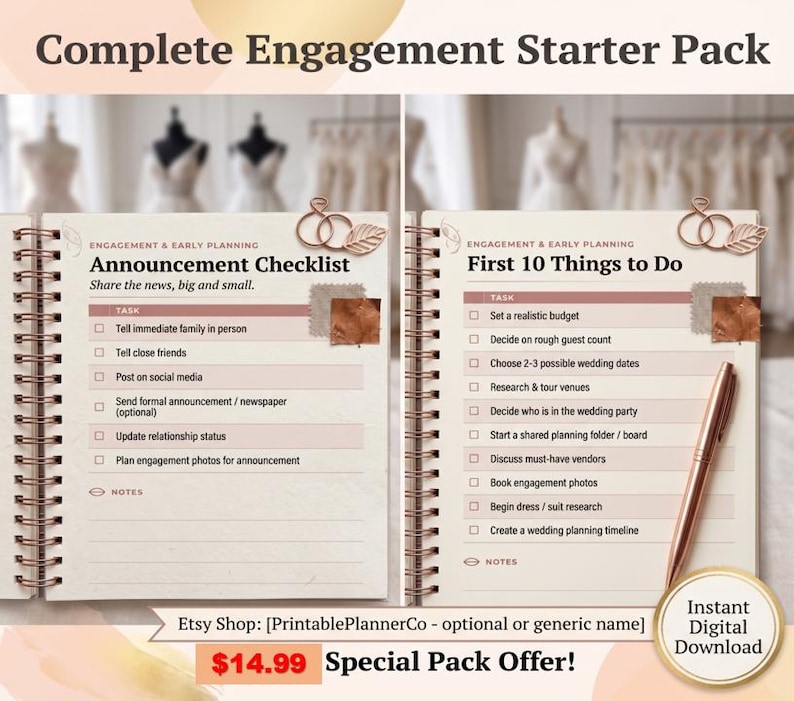 Wedding Planner PDF, Printable Wedding Planning Book, 186 Page Wedding Organizer, Engagement Gift, Bride Binder, Digital Download Checklist image 9