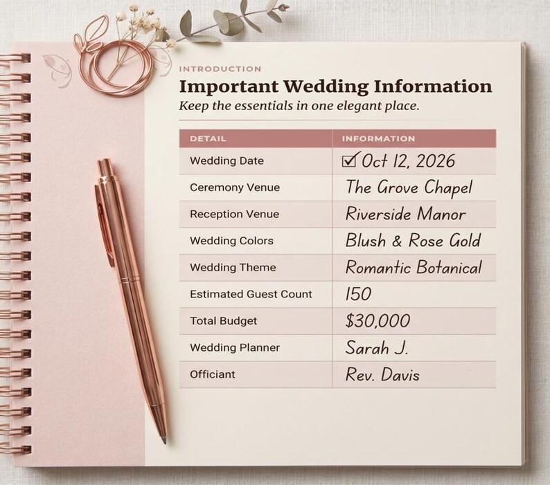 Wedding Planner PDF, Printable Wedding Planning Book, 186 Page Wedding Organizer, Engagement Gift, Bride Binder, Digital Download Checklist image 15