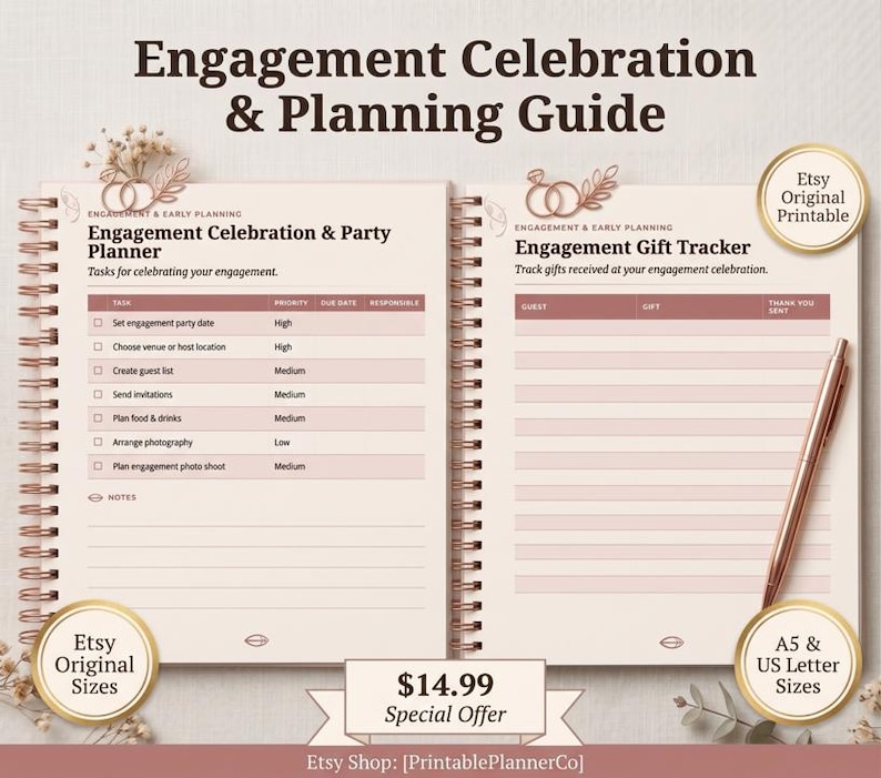 Wedding Planner PDF, Printable Wedding Planning Book, 186 Page Wedding Organizer, Engagement Gift, Bride Binder, Digital Download Checklist image 7