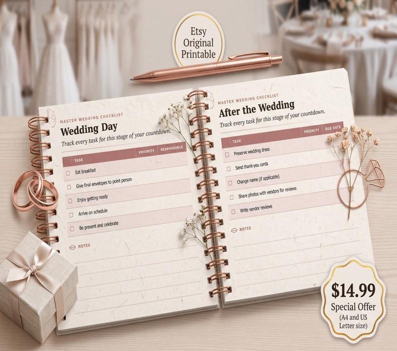 Wedding Planner PDF, Printable Wedding Planning Book, 186 Page Wedding Organizer, Engagement Gift, Bride Binder, Digital Download Checklist image 19