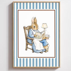 A3 poster of Peter Rabbit's mother reading a story, pink or blue (Peter Rabbit)