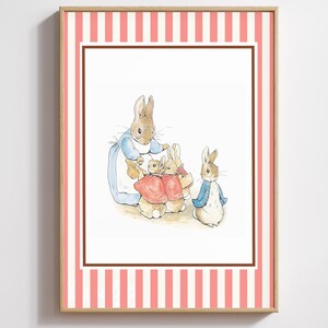 A3 poster of Peter Rabbit and their mother, pink or blue (Peter Rabbit)