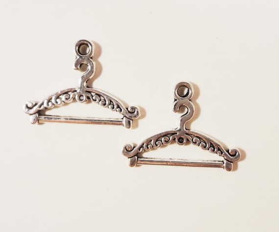 6pcs Clothes Hanger Charm Tibetan Silver Beads Finding Jewellery Making 23x17mm