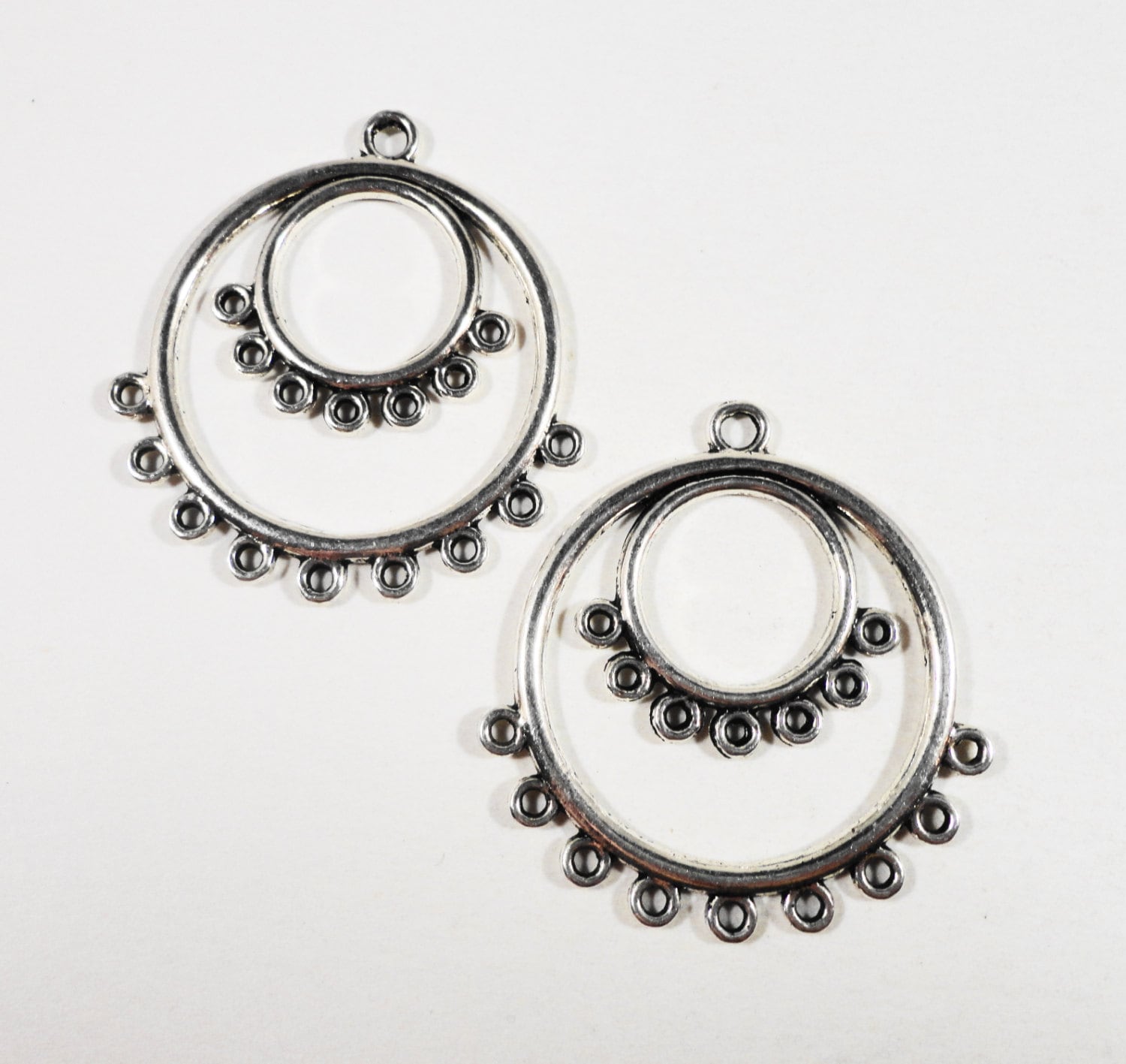 Hoop Earring Connectors 36x34mm Antique Silver Chandelier Hoop Earring Connectors 36x34mm Antique Silver Chandelier Findings Connector Pendants Jewelry 4pcs