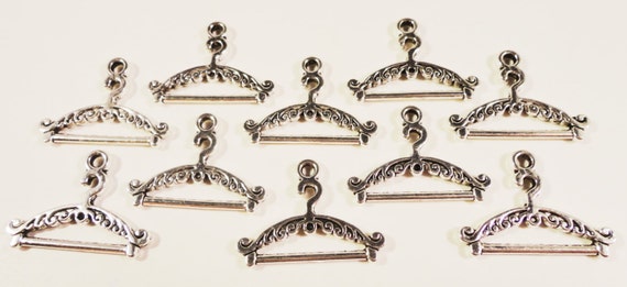 6pcs Clothes Hanger Charm Tibetan Silver Beads Finding Jewellery Making 23x17mm