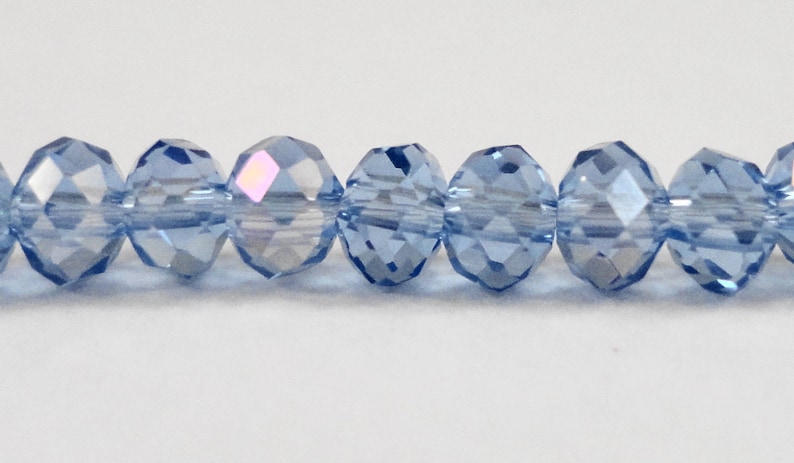 100 Faceted Rondelle Crystal Two Colour Solid Glass Beads 3x4mm