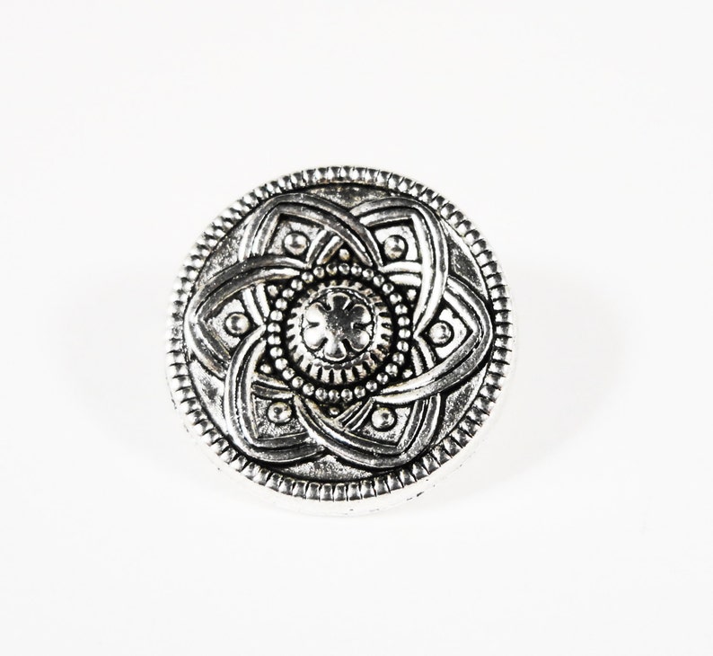 Dark Grey Bird Patterned Buttons 13mm