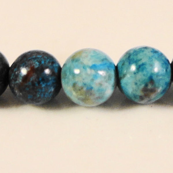 Rainbow Calsilica Gemstones 4mm Round Multicolor Brown, Gray, and Blue Gemstone Beads on a 7 3/4 Inch Strand with 52 Beads