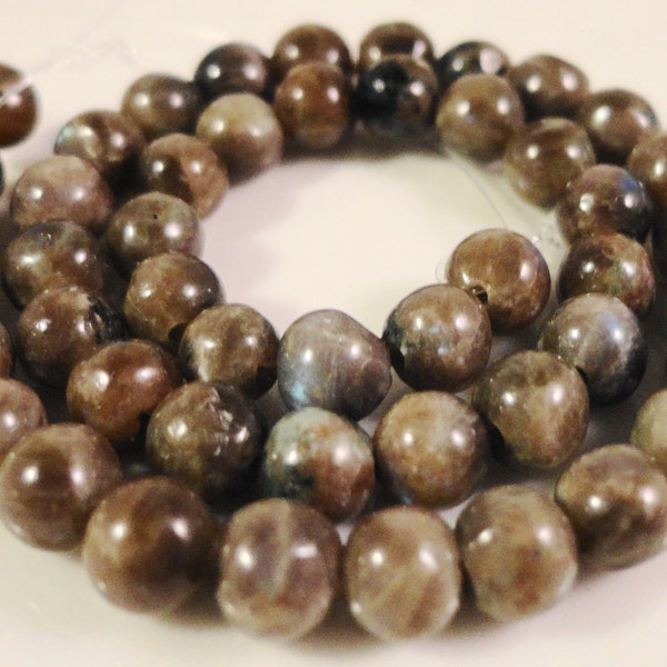 Larvikite Gemstone Rounds 4mm Natural Gray Stone with Blue Flash Black Labradorite Gemstone Beads on a 7 1/2 Inch Strand with 48 Beads