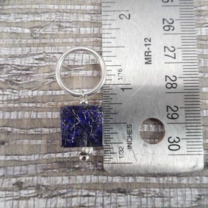 Purple and Silver Captured Fiber and Resin Stitch Markers Set of 4 image 2