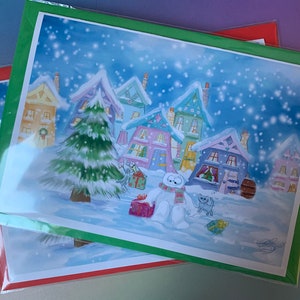 Cartão de Natal. Edição limitada. Ilustrado pelo artista. Lindas ilustrações artísticas na frente, no verso e no interior.