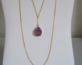 Floating Pink Fuchsia Drusy Rock Mineral Sliced Geode Agate Layered Y Necklace