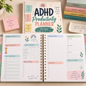ADHD Productivity Planner | Neurodivergent Planner, Executive Function Workbook, Task Manager & Self-Care Tracker