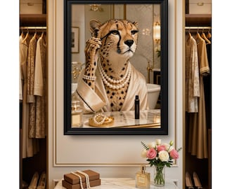 Glamorous Cheetah Wall Art Print | Fashion Animal Art (Digital Download)