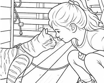 Lifelike Cat Art Coloring Pages | Adult & Kids Craft (10 Pages) | Digital Download