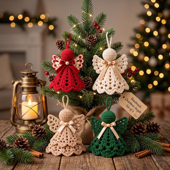 Crochet Christmas Angel Ornament Pattern, Lace Wing Angel PDF, Holiday Tree Decor, Intermediate Crochet Pattern, Digital Download