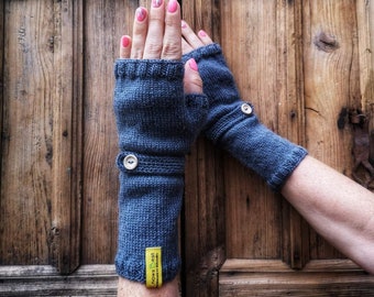 Lange armwarmers Alpaca handschoenen Vingerloze grijze wanten Gebreide handwarmers Smshandschoenen Alpaca wanten Outlander handschoenen voor mama