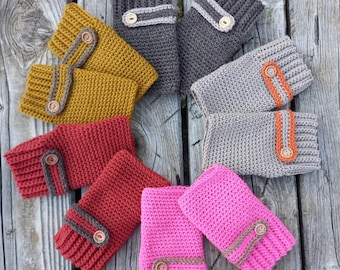 Woman's fingerless gloves, crochet mittens, wool handwarmers, woodland gift for her, outdoor activities for women, girls