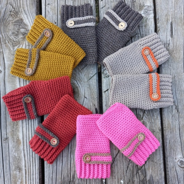 Woman's fingerless gloves, crochet mittens, wool handwarmers, woodland gift for her, outdoor activities for women, girls