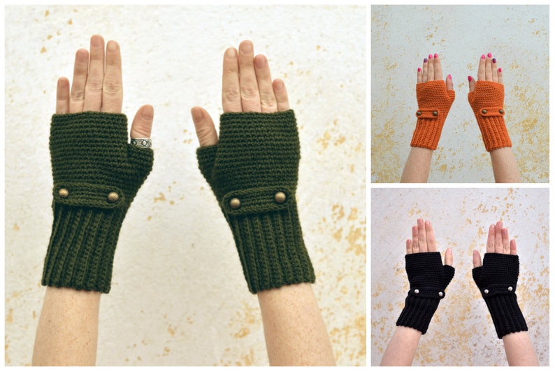 Forest Green Arm Warmers, Knit Mittens, Wool Fingerless Gloves, Elegant
