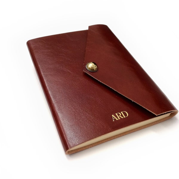 2024 Leather Weekly Planner - Personalized with your initials in gold foil - Magnetic Lock