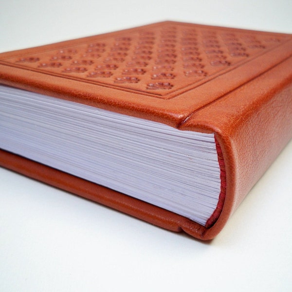 Leather Journal, Book , Blank Pages - Tooled Lily of Florence cover