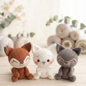 Häkelmuster-Set „Waldtiere“, 8 Waldtiere (Amigurumi) (PDF-Download)