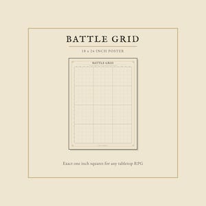 TTRPGバトルグリッドポスター - 1インチ四方、18x24インチ ゲームルーム装飾用（印刷済み）