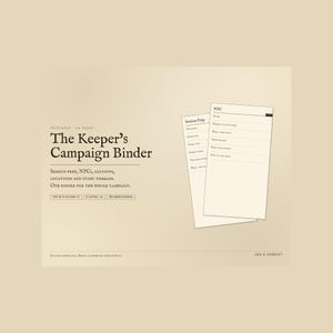 Campagneplanner voor de spelleider, 44 pagina's tellende RPG-planner, NPC-trackers (digitale download)