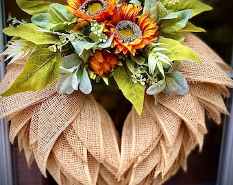 Angel Wings in Natural Color; Wreath: Memorial Graveside Decor