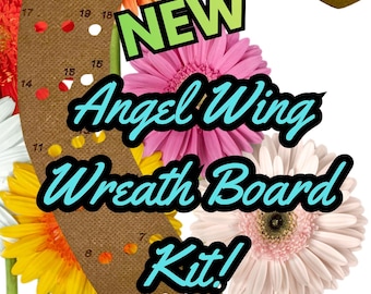 Angel Wing Wreath Kit, Wooden Template Board, Memorial DIY Project