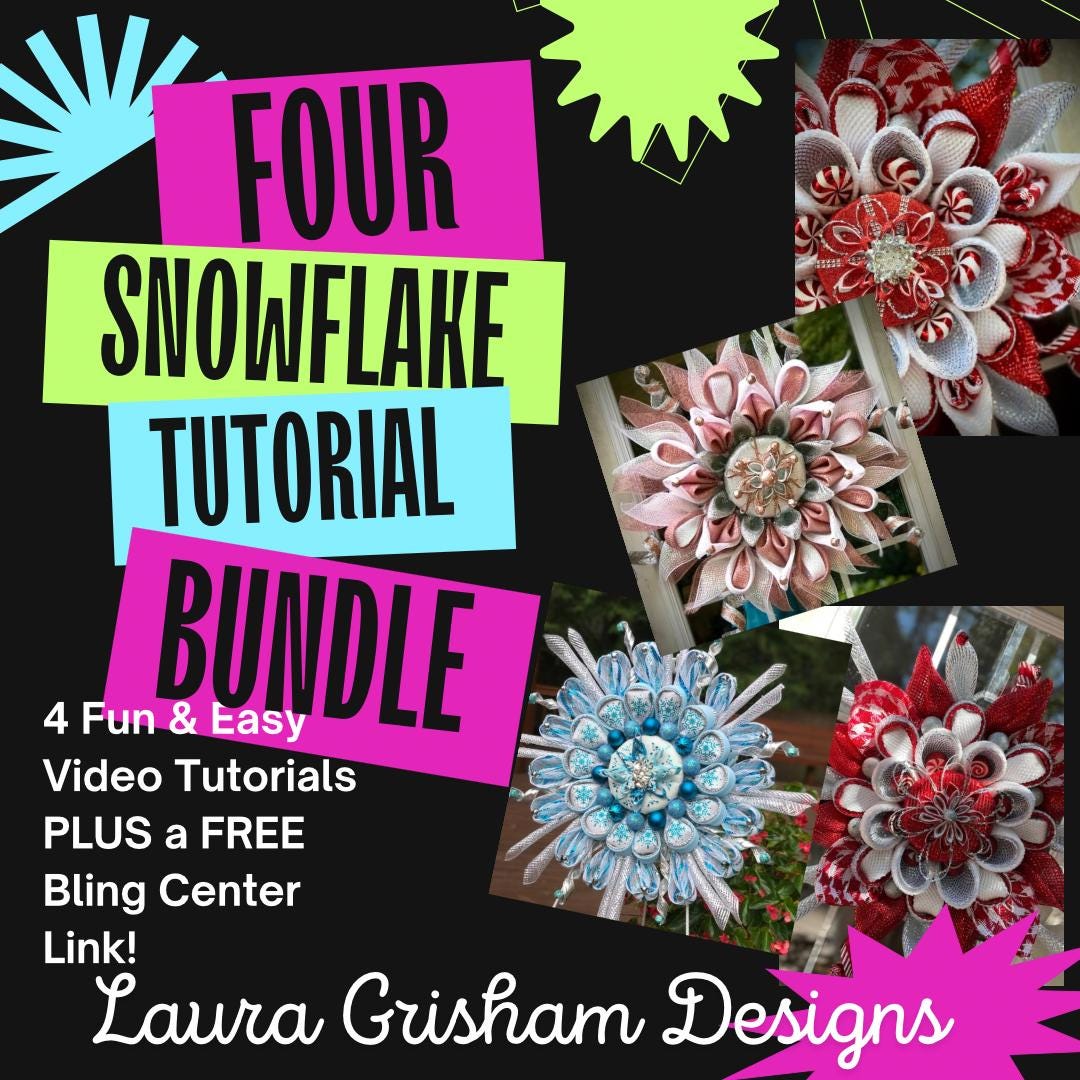 Christmas Wreath Tutorial Bundle Snowflake Wreath Diy Bundle Holiday