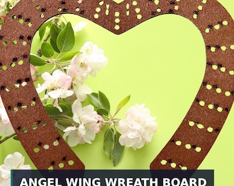 Angel Wing Wreath Board, 16.5 Inch Pre-Drilled Wooden DIY Craft Supply