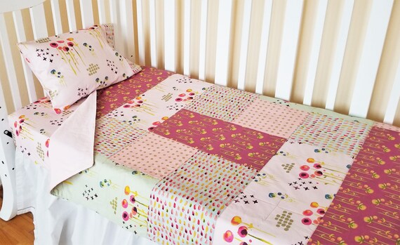 Organic Crib Bedding Girl Organic Baby Bedding Set Crib Etsy