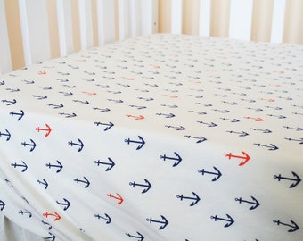 Organic Crib & Toddler Sheet, Nautical Crib Sheet