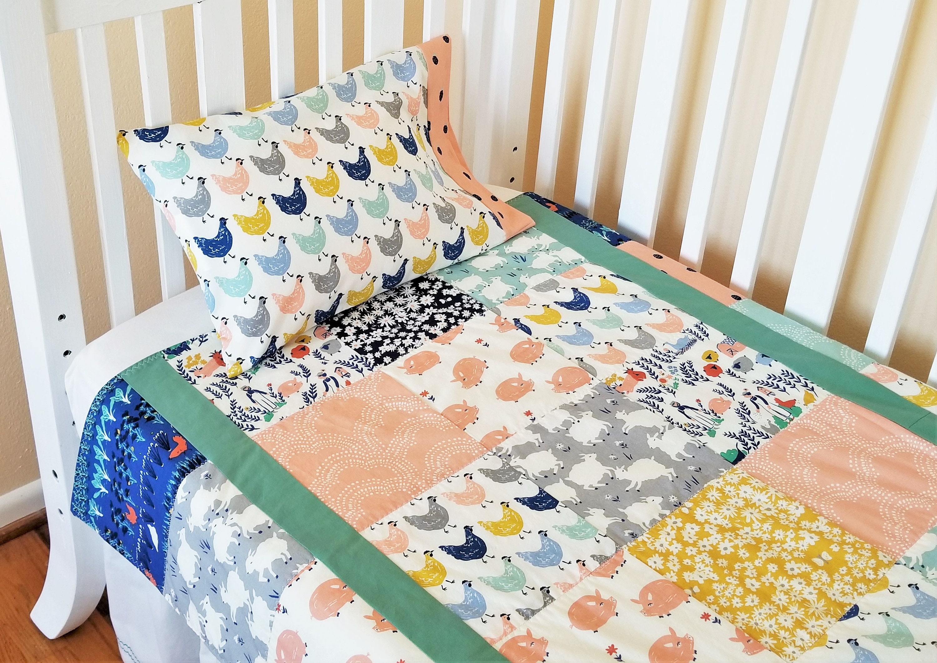 Organic Crib Bedding Set Girl Organic Baby Bedding Set Etsy