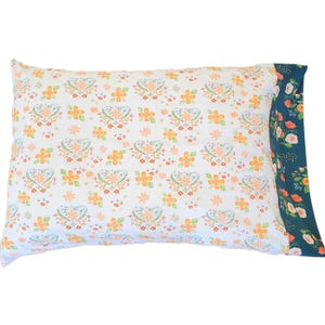 Flowers and Hearts Pillowcases in Organic Cotton