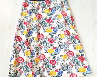 Organic Cotton Knit Women's Skirt, Floral Skirt, Flamingo Skirt