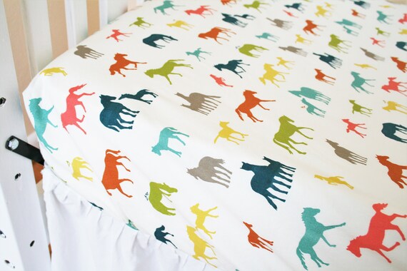 Organic Crib Sheet Organic Toddler Sheet Horse Crib Sheet Etsy