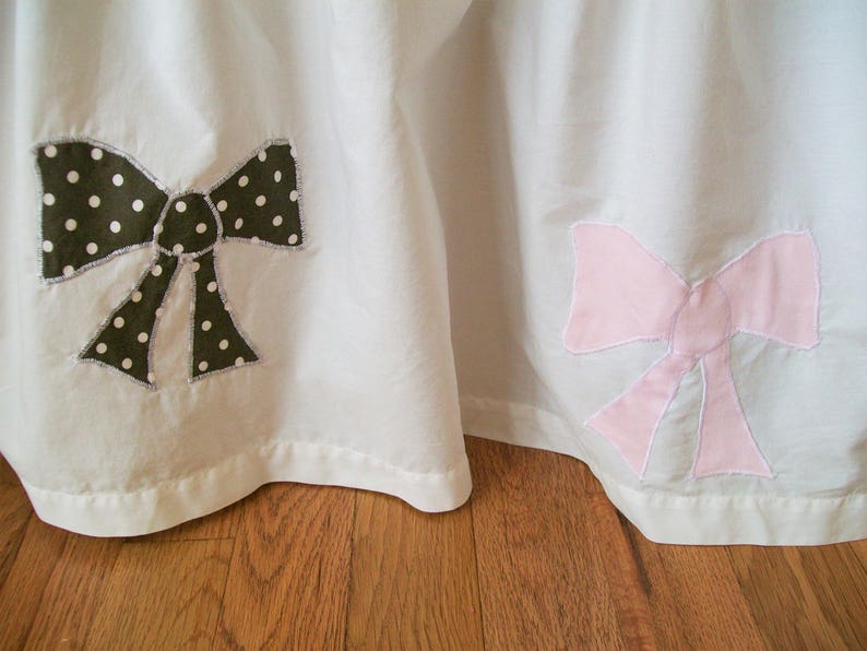 Sale Organic Crib Skirt Applique Baby Toile Brown Pink Etsy