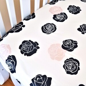 Rose Floral or Elephant Crib and Toddler Sheet in Organic Cotton