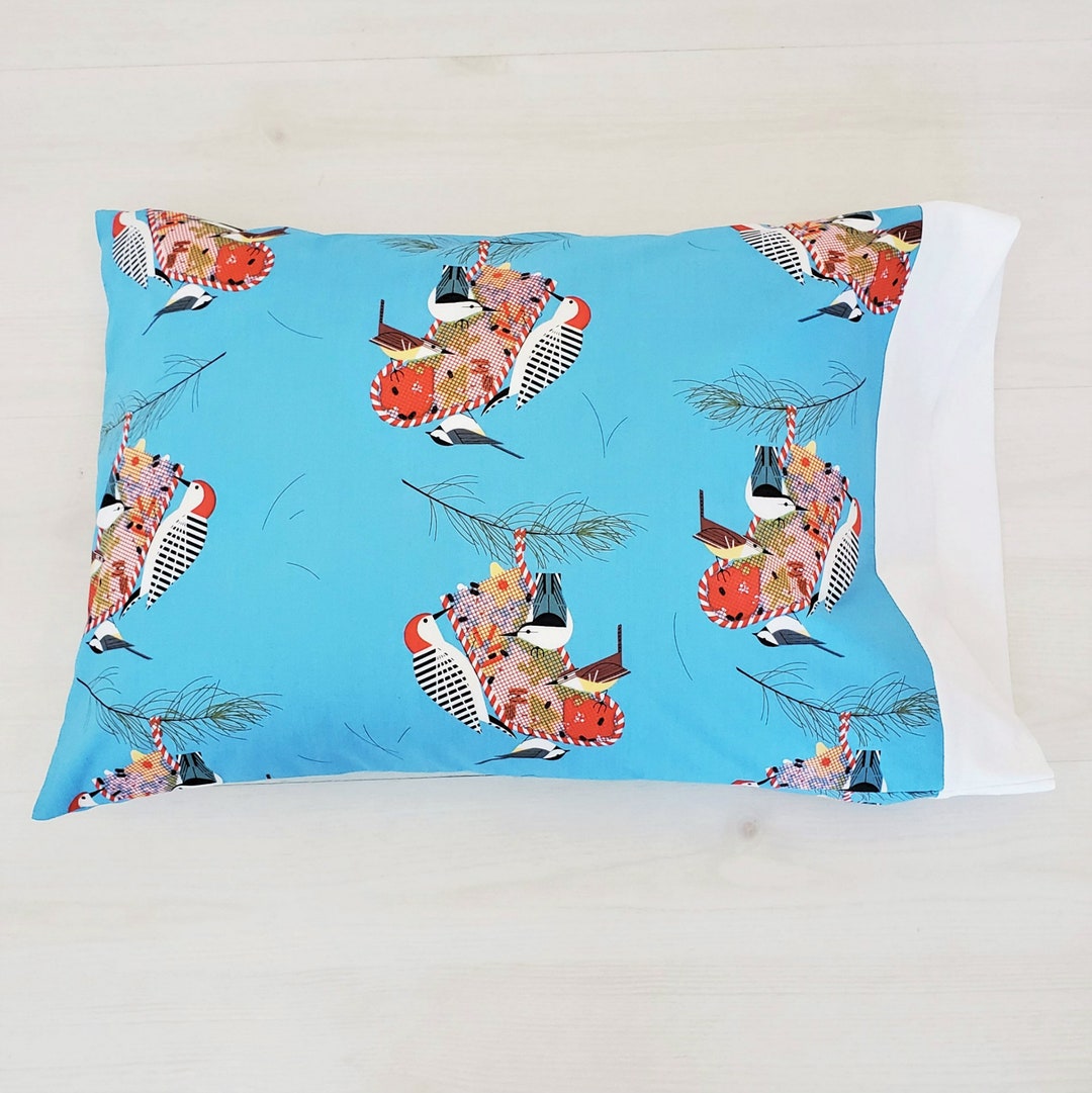 Handmade Organic Cotton Christmas Pillowcase With Birds Etsy New Zealand